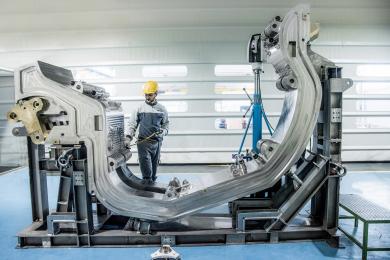 An ITER divertor cassette body, shown during fabrication, which forms the structural backbone for the tungsten plasma-facing components in the divertor. (Credit © ITER Organization, www.iter.org) An ITER divertor cassette body, shown during fabrication, which forms the structural backbone for the tungsten plasma-facing components in the divertor. (Credit © ITER Organization, www.iter.org)