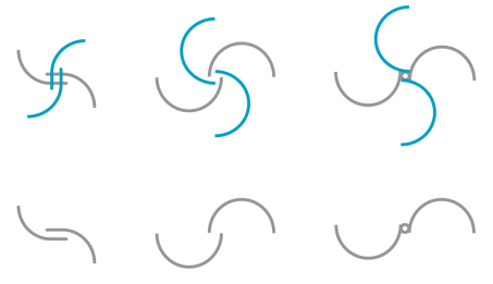 Savonius turbine configuration. Savonius turbine configuration.