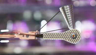 A hohlraum equipped with a guiding cone used in fast-ignition inertial fusion experiments. (Credit: © LLNL / www.llnl.gov) A hohlraum equipped with a guiding cone used in fast-ignition inertial fusion experiments. (Credit: © LLNL / www.llnl.gov)