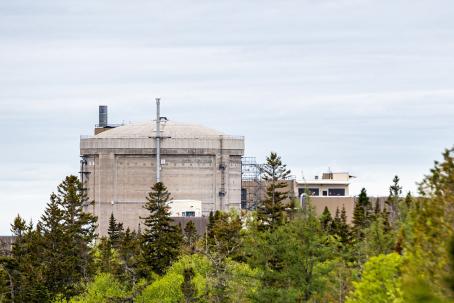 A distant view of the Point Lepreau Nuclear Generating Station through the woods. (Source: © madscinbca / stock.adobe.com) A distant view of the Point Lepreau Nuclear Generating Station through the woods. (Source: © madscinbca / stock.adobe.com)