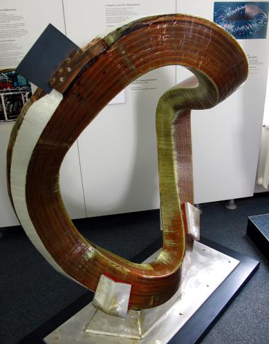 Magnetic coil of Wendelstein 7-AS stellarator. (Credit: Wikimedia Commons) Magnetic coil of Wendelstein 7-AS stellarator. (Credit: Wikimedia Commons)