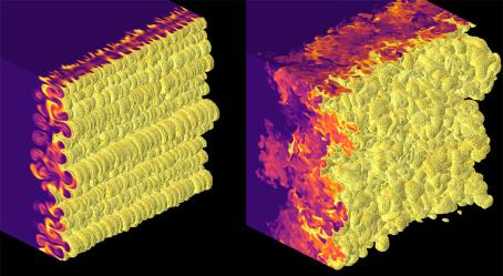 Instabilities mixing compressed pellet surface. (Credit: © LLNL / www.llnl.gov) Instabilities mixing compressed pellet surface. (Credit: © LLNL / www.llnl.gov)