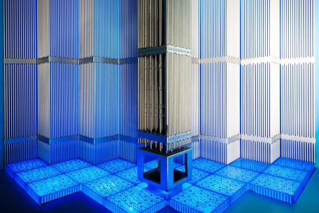 Absorber rods are contained in assemblies of the VVER 1000 type pressurized water reactors; they are evenly spaced in between the fuel assemblies. They move inside protective tubes. (Source: © fottoo / stock.adobe.com) Absorber rods are contained in assemblies of the VVER 1000 type pressurized water reactors; they are evenly spaced in between the fuel assemblies. They move inside protective tubes. (Source: © fottoo / stock.adobe.com)