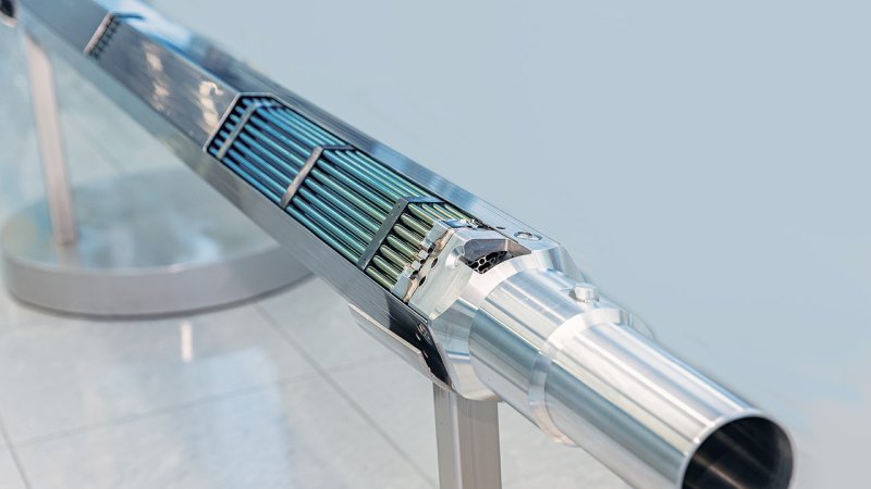 Fuel assembly for a VVER reactor. Each assembly contains fuel rods filled with uranium fuel pellets and forms one of the basic building blocks of the reactor core. (Source: © Parilov / stock.adobe.com)
